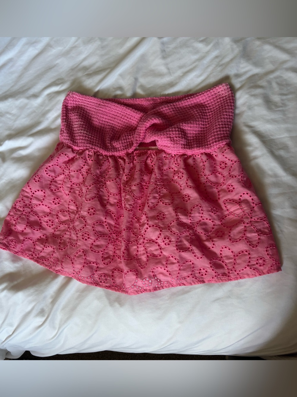 Women's Pink Eyelet Tank Top